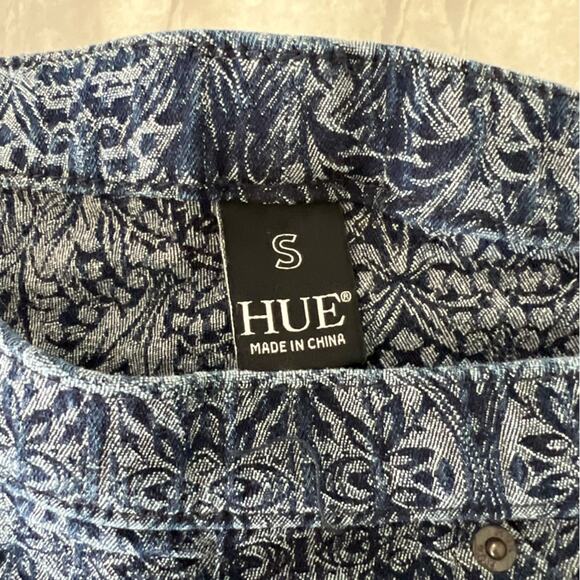 HUE Denim Print Jegging Woman’s Size Small Leggings Stretch Skinny Casual - Picture 5 of 11